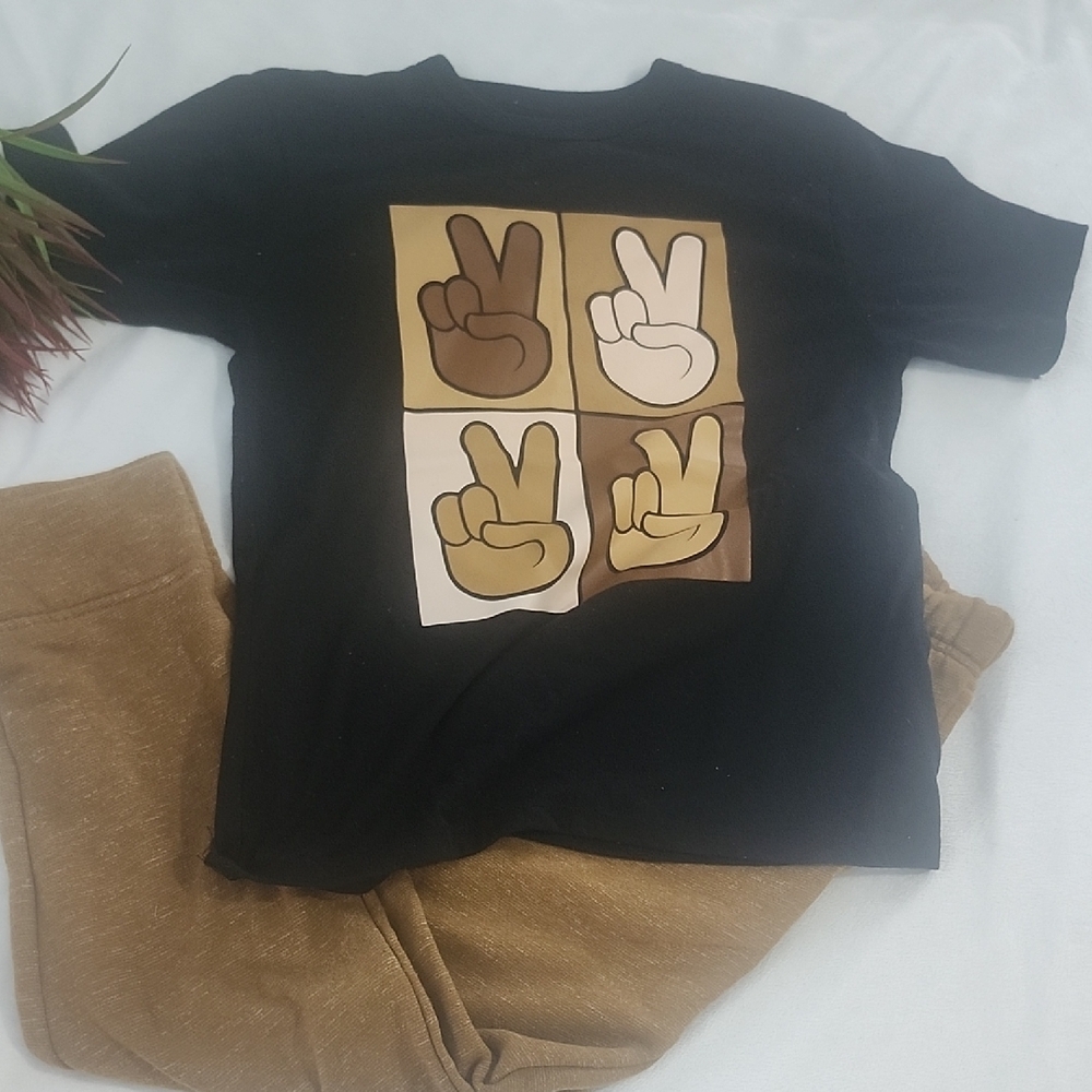 Place Black and Brown Short Sleeve Graphic Tee